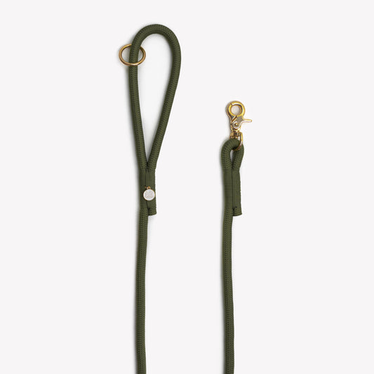 'Moss Green' - Braided Rope Leash